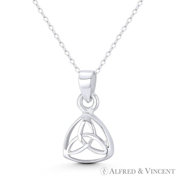 Trinity-Knot / Triquetra Celtic Charm Pendant in .925 Sterling Silver - Picture 1 of 1